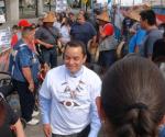 Chief Atleo leaving the drum circle